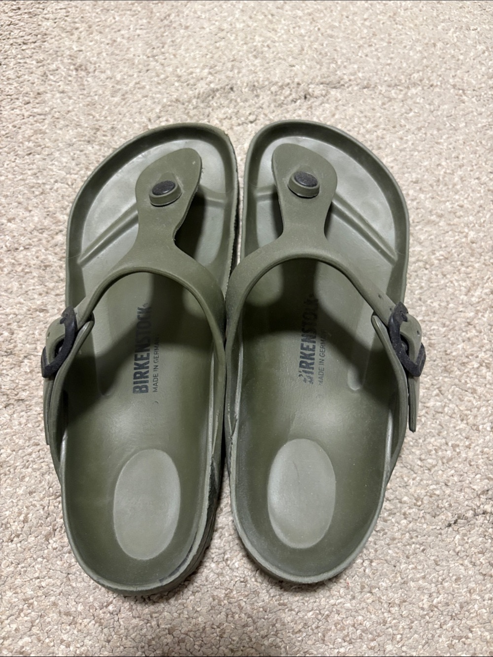 Birkenstock Olive Green EVA Thong Sandals